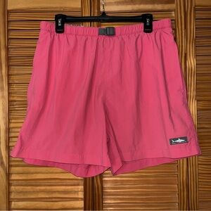 Against The Elements Pink‎ Elastic Waist Nylon Shorts Mesh Pockets Size Large